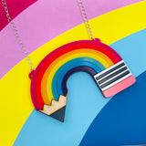 Rainbow pencil necklace