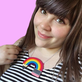 Rainbow pencil necklace made from lasercut Perspex acrylic