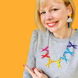 Rainbow scissors Perspex acrylic necklace