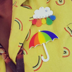 bright acrylic umbrella brooch