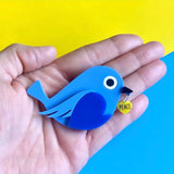 Peace for Ukraine acrylic bird brooch