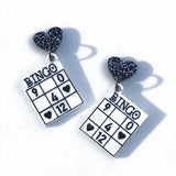 quirky acrylic bingo earrings