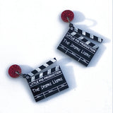 clapperboard acrylic earrings