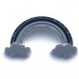 dark laser cut acrylic rainbow brooch 