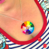 lasercut acrylic colour wheel necklace