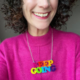 bright rainbow word necklace