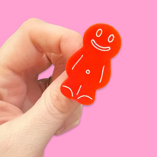 red jellybaby brooch