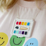 paint box acrylic necklace