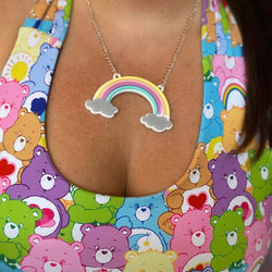 pastel acrylic rainbow necklace