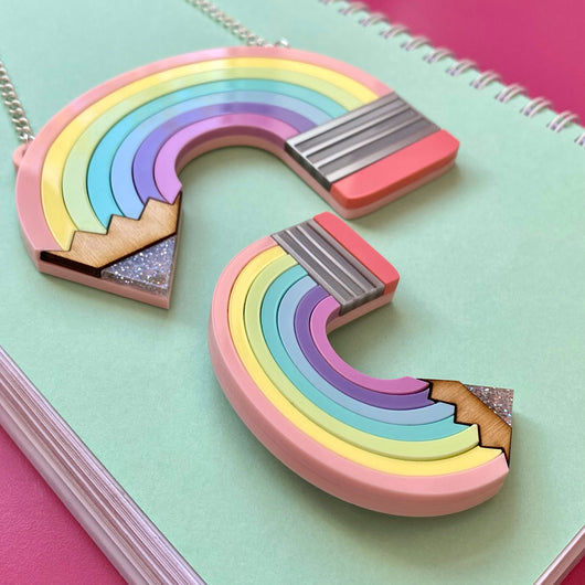 pastel rainbow pencil jewellery