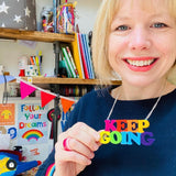 keep going rainbow acrylic necklace