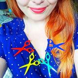 Rainbow scissors necklace