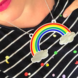 laser cut Perspex acrylic rainbow necklace