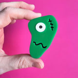 green zombie acrylic brooch