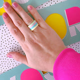 pastel rainbow acrylic ring