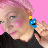 blue monster earring
