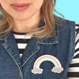 pastel rainbow laser cut brooch