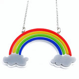 laser cut acrylic rainbow necklace
