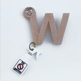 Perspex acrylic worm brooch